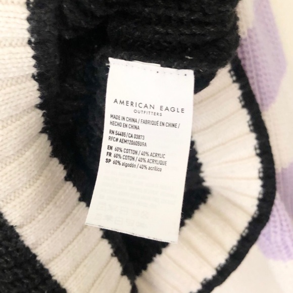 AMERICAN EAGLE mixed stripe boxy crop sweater - Picture 9 of 10